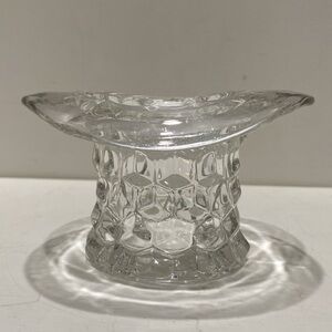 FOSTORIA Vintage Glass Top Hat Trinket Jar/ Match Holder/ Vase